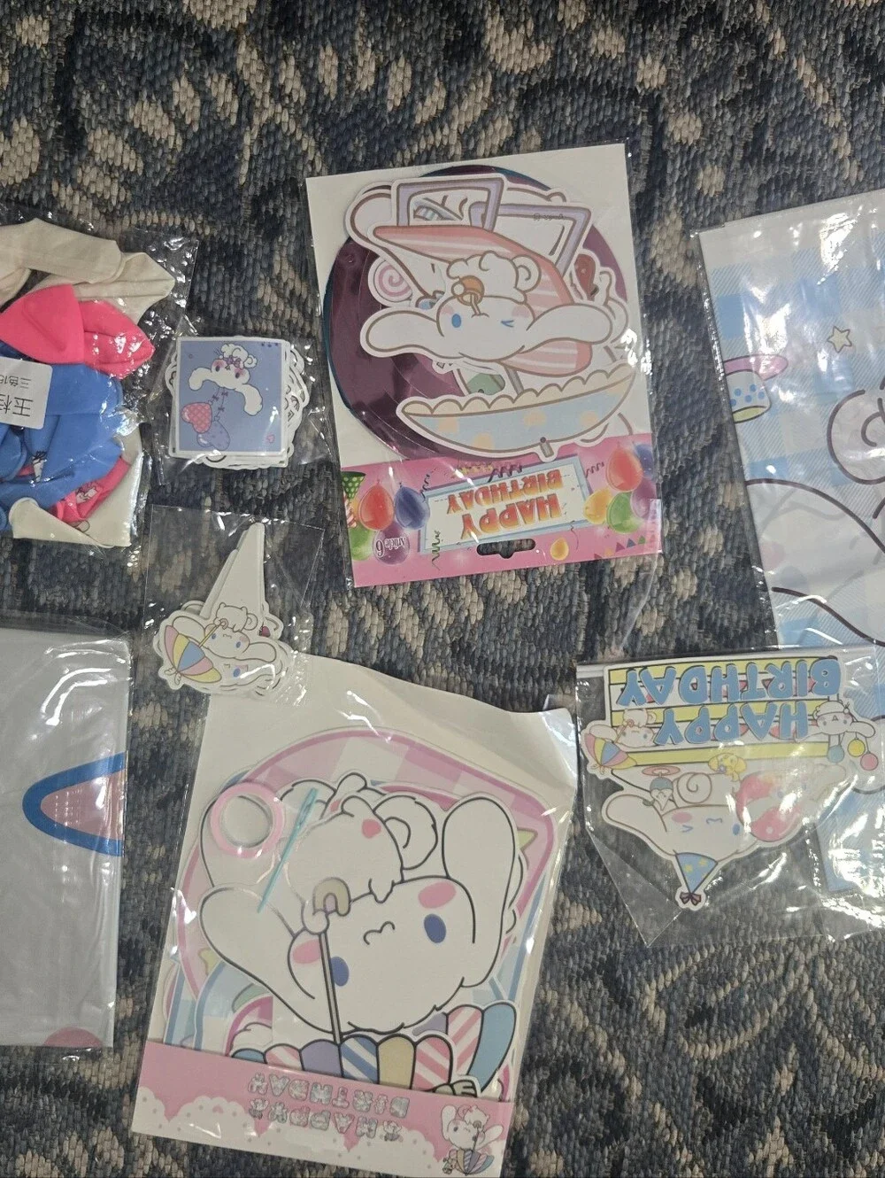 Sanrio Cinnamoroll Pastel Party Banner & Balloon Set - Pink Blue Yellow